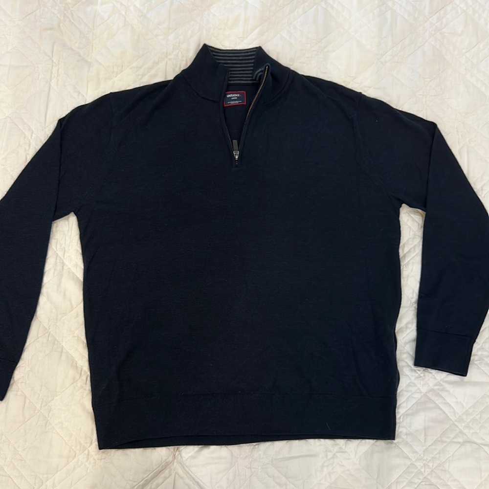 Untuck It Large 100% wool Quarter Zip Sweater